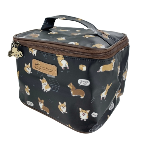 Uma Hana Handbags - Waterproof Corgi Travel Makeup Cosmetic Bag
